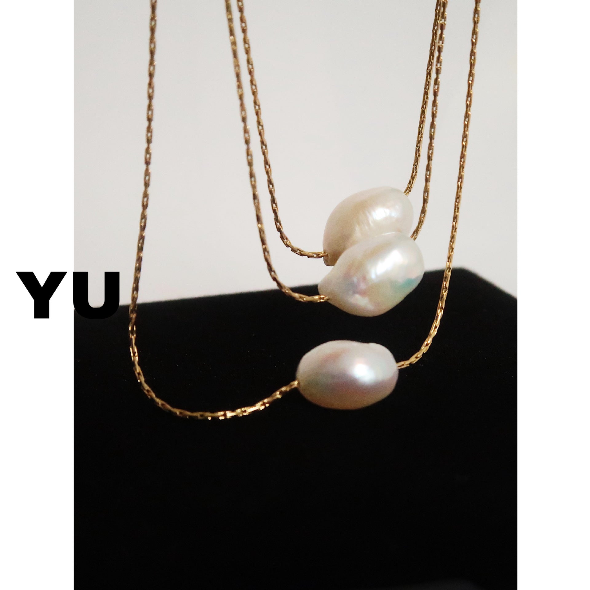 Wholesale Irregular Shaped Pearl Titanium Steel Necklace